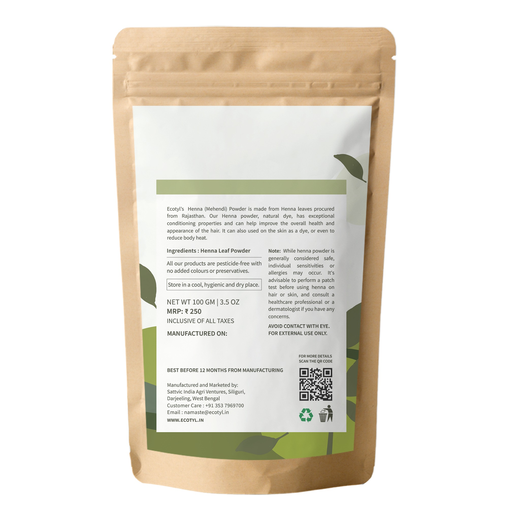 Ecotyl Henna Powder | Natural Hair Dye | Hair Strengthening | 100g - Image 3