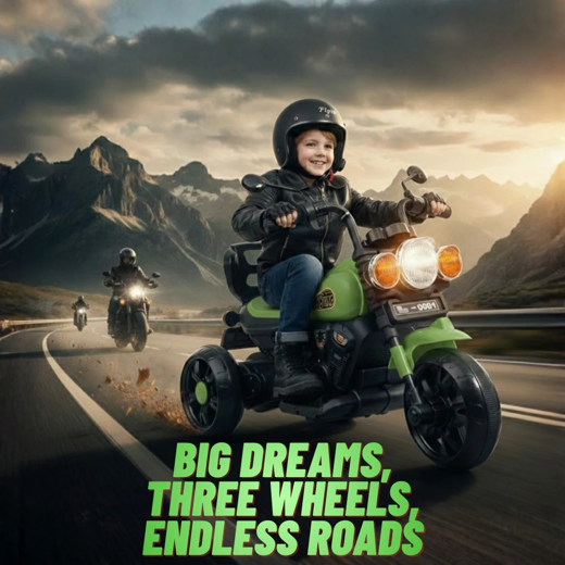 Flyi EV GoldVing Kids Electric Ride-On Bike (GREEN) - Image 2