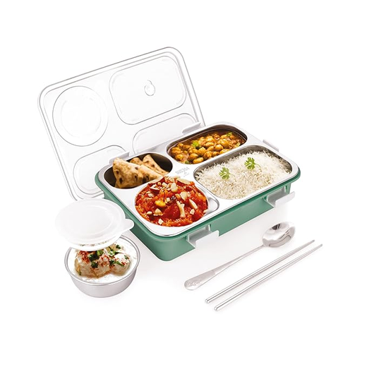 4 Compartment Stainless Steel Lunch Box