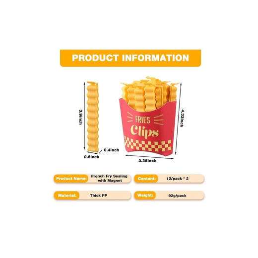 Creative French Fries Snack Sealing Clip 12Pcs - Image 4