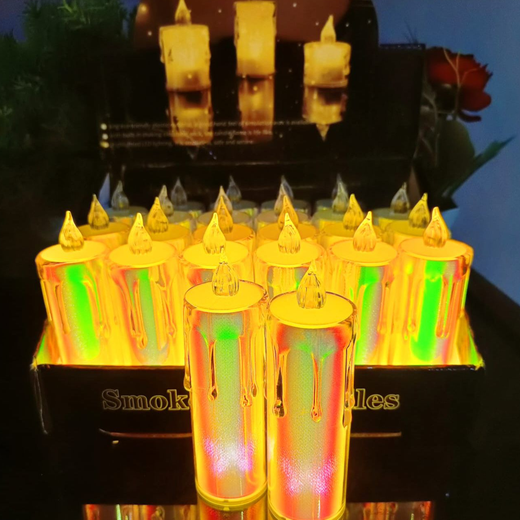 Rainbow LED Candle (13cm) (12 Piece Box) 🌈🕯️