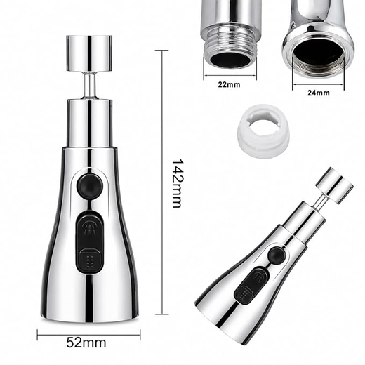 Kitchen Tap Extender with 360° Rotating Faucet Sprayer Attachment - Image 2