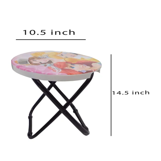 Plastic Small Study Table for Kids Round Shape Cartoon Character Stool for Kids - Image 4