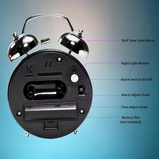 Silver Alarm Clock - Image 4