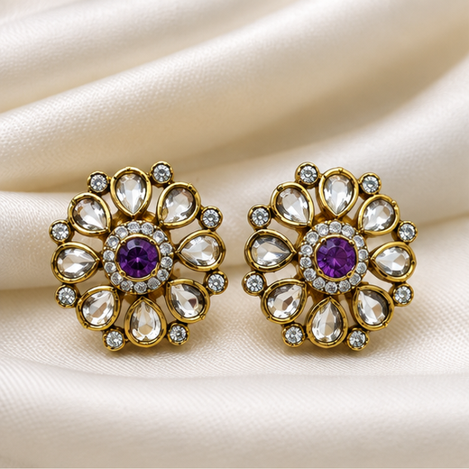 White Stones With Small purple Studs