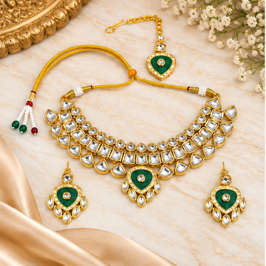 Gold-toned Kundan Stone heavy Choker - Image 3