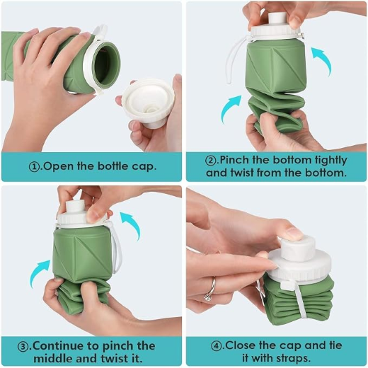 Silicone Foldable Sports Water Bottle - Image 3