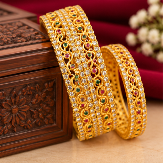 Matte-Gold Bangles - Image 3