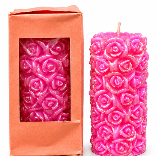 Mix Colour Rose Piller Candle (Size: 5.7*2.7 Inch) 🕯️ - Image 3