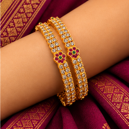 Matte Finishing With White Stones Bangle - Image 4