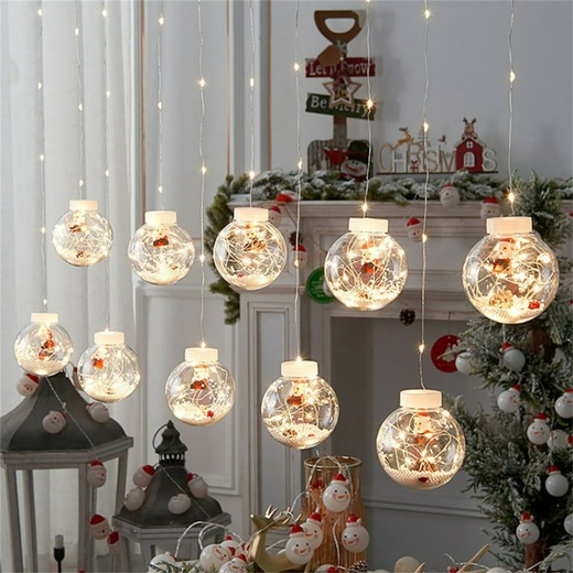 5+5 Globe Santa Curtain Light 🎅