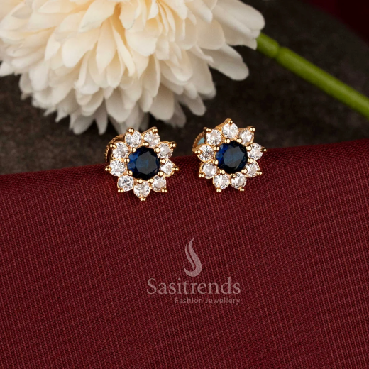 Changeable Flower Design Five Colours Stones Earring - Image 4