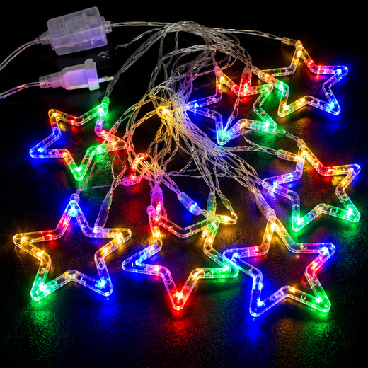 New 5+5 Crystal Star Multicolour Curtain Light ✨ - Image 3