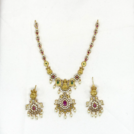 Gold Lord Lakshmi Short Necklace