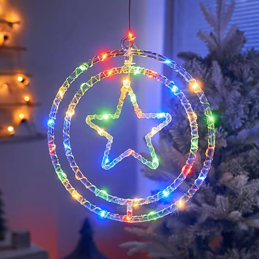 Multicolour Star Ring Pendant (Size: 12 Inch) ✨