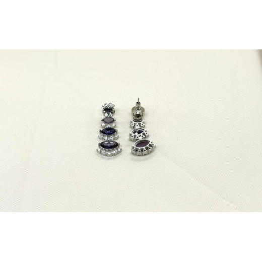 Silver finishing Purple Stone Short Necklace - Image 3