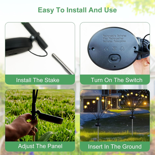Firefly Solar Garden Lights 2 Piece (8 Led Per piece) - Image 4