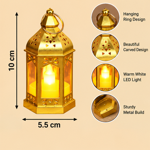 LED Lantern (Colour may vary) 🏮 Height: 17Cm - Image 4