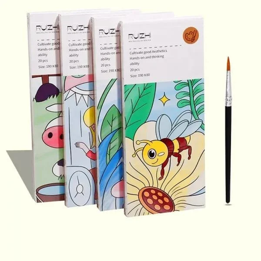 Coloring Water Drawing Books With Brush Pen