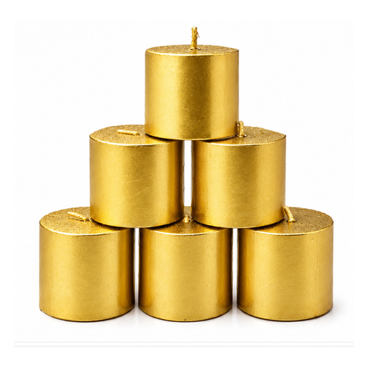 6pc Golden Candle (Pack of 6) (Size: 1.5*1.5 Inch) 🕯️