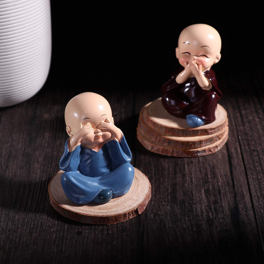 Set of 4 Miniature Buddha Monk - Image 2