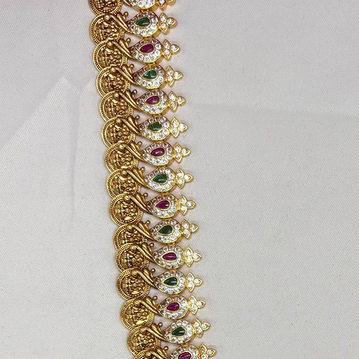 Jadau kundan Stone-Studded With lord Lakshmi Long Necklace - Image 2