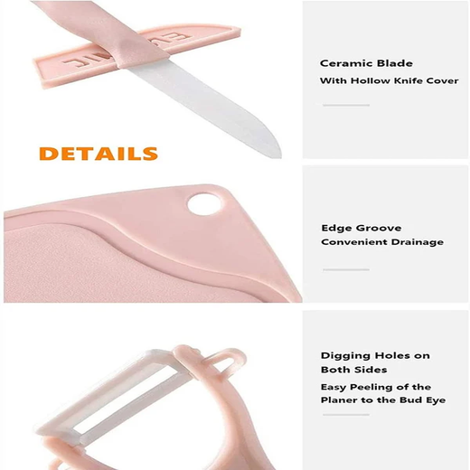 3-in-1 Chopping Board, Knife & Peeler Set - Image 3