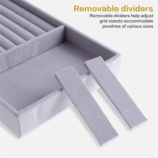 Velvet Jewellery Tray Organiser Set of 4 - Image 2