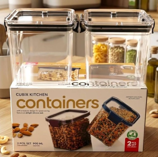2 Pcs 900ml Cubix Container