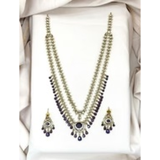 Victorian Purple Stone's Two steps Long Necklace
