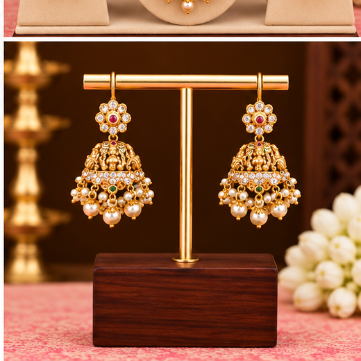 Long Gold Haram with Pearl Details | Artificial Jewellery - Image 4