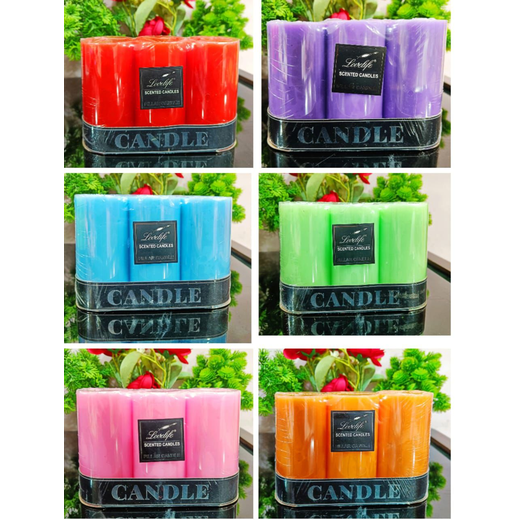 3 Piece Premium Aroma Piller Set Mix Fragrance (Size: 4*2 Inch) (3 Piller Set) 🕯️
