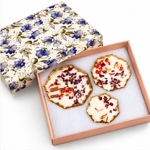 3 Piece Lotus Urli Candle With Flowers & Spices Decoration Gift Set 🪷 🕯️ - Image 2