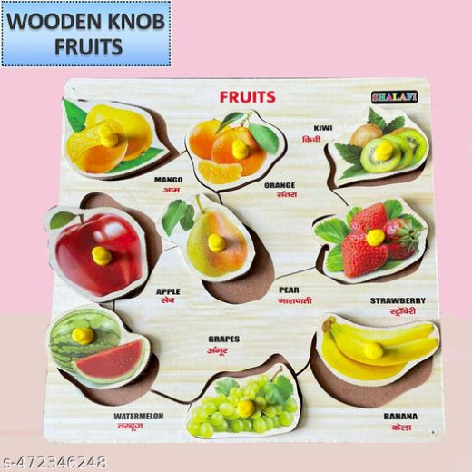 Wooden Fruits Shapes Puzzle - Image 2