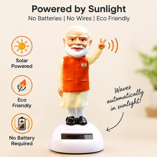 Solar Powered Waving Modi Ji Figurine - Image 3
