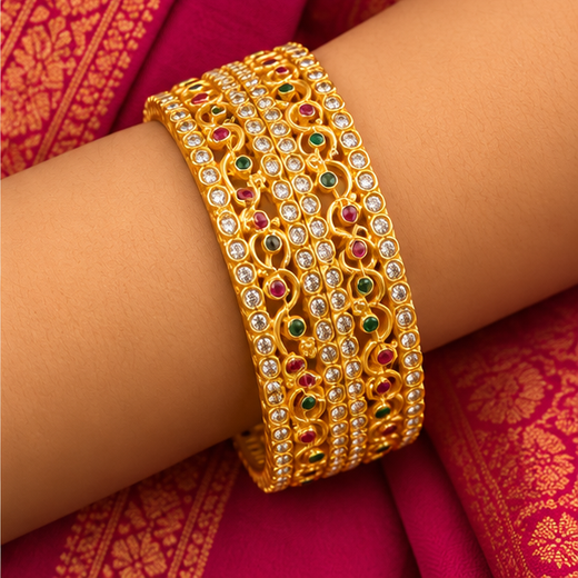 Matte-Gold Bangles - Image 4