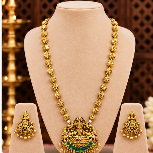 Matte finishing lord Lakshmi designed Long Haram