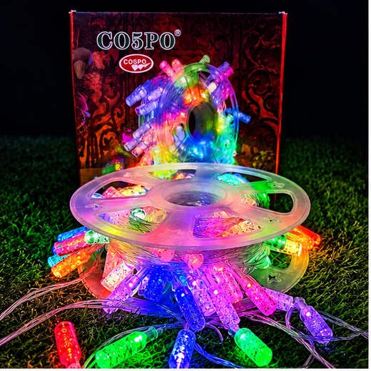 26M Wheel Roll Big Crystal Botte Multicolour String Light 80 Bulb (Print 50M) 🔮 ✨
