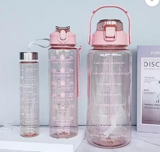 Transparent Pack Of 3 Bottle