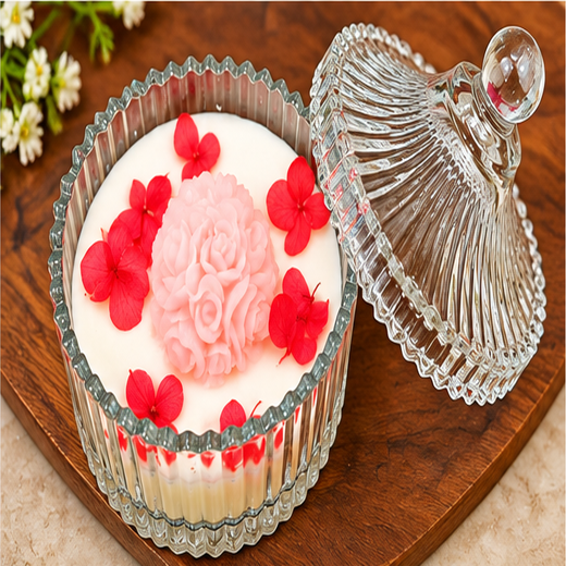 Beautiful Flower Design Premium Scanner Aroma Candle (Size: 5*4 Inch) (1 Piece) 🕯️ - Image 4