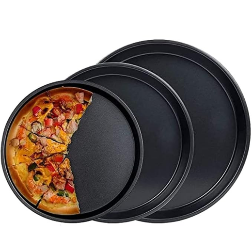 Carbon Steel Pizza Baking Pan - Set of 3