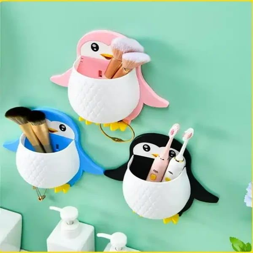 Penguin Shape Wall Mounted Toothpaste Holder - Image 3