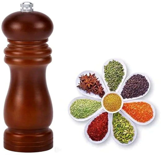 8 Inch Wooden Pepper Grinder - Image 4
