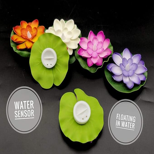 Water LED Floating Lotus Diyas (pack of 6) - Image 3