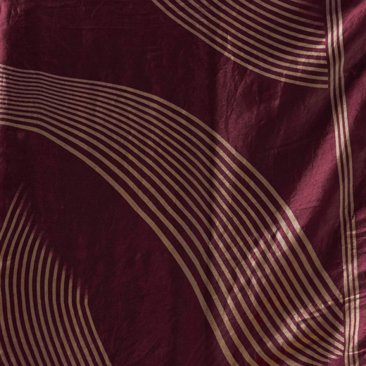 Wine Organza Printed Swarovski Saree - Image 3