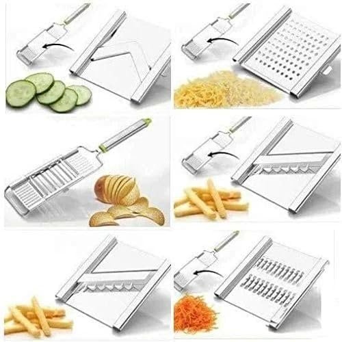 6 in 1 Stainless Steel Vegetable Slicer Cutter & Grater - Image 2