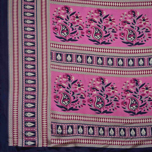 Light Purple Crepe Silk Printed Saree - Image 3