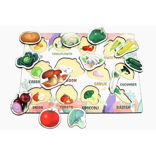 Wooden Vegetable Shapes Puzzle - Image 4