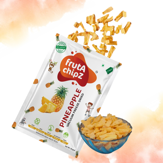 frutA chipZ Dried Pineapple Fruit Chips for Kids and Adults |100% Natural | Healthy Pineapple Fruit Chips |Fruit Slices |Pack of 5|100 Gms|Ready to Eat| - Image 3