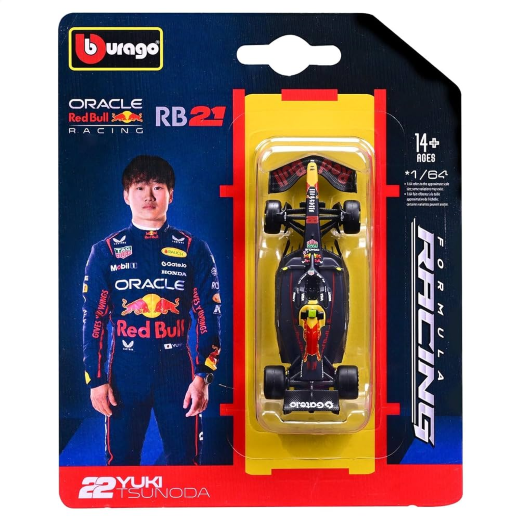 Burago F1 1:64 Oracle Red Bull Racing RB21 (2025 Bahrain GP) (#22 Yuki Tsunoda)